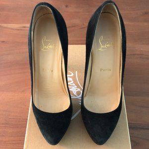 Black Suede Christian Louboutin Platform Pumps